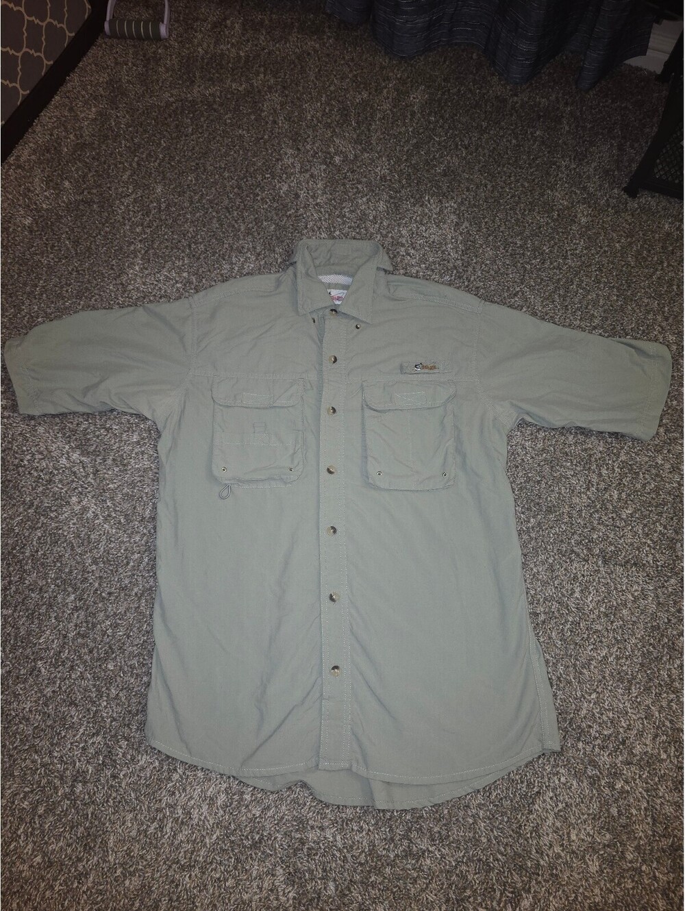 World Wide Sportsman Men's Fishing Shirt with Multiple Pockets, Size Large